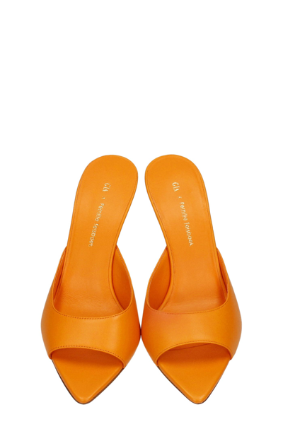 Shop Gia X Pernille Teisbaek Perni 04 Sandals In Orange Leather