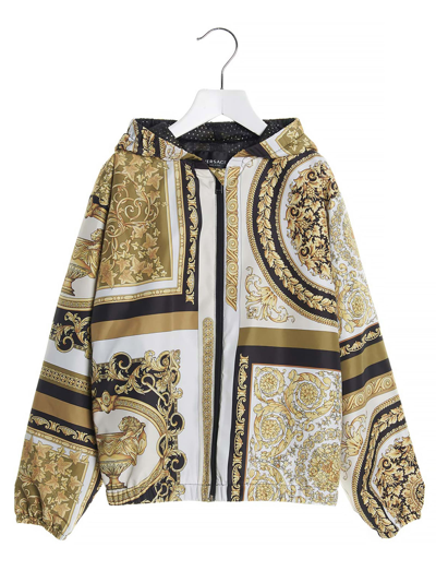 Shop Young Versace Barocco Jacket In Multicolor