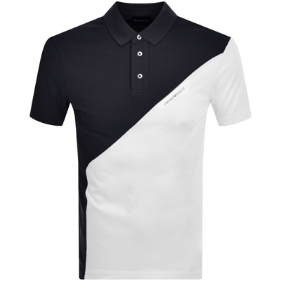 Shop Armani Collezioni Emporio Armani Short Sleeved Polo T Shirt Navy