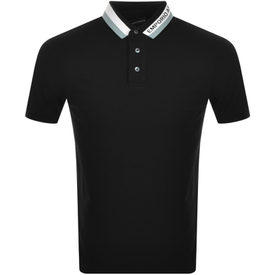 Shop Armani Collezioni Emporio Armani Short Sleeved Polo T Shirt Black