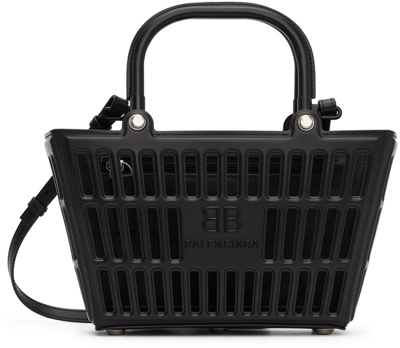 Shop Balenciaga Black Small Mag Basket Top Handle Bag In 1000 Black