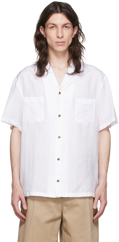 Shop Versace White Cotton Shirt In 1w000 White