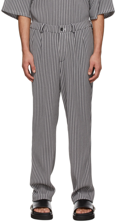 Shop Jieda Grey Rayon Trousers In Gray