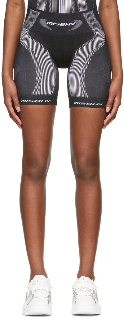 Shop Misbhv Black Nylon Sport Shorts In Black/white