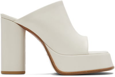 Ambush 115mm Leather Platform Mules In White