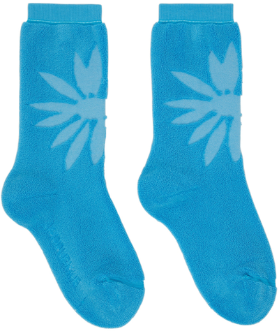 Shop Jacquemus Ssense Exclusive Blue 'les Chaussettes Aqua' Socks