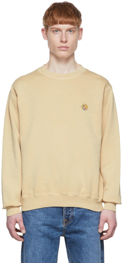 Shop Nudie Jeans Yellow Lasse Sweatshirt In Faded Sun
