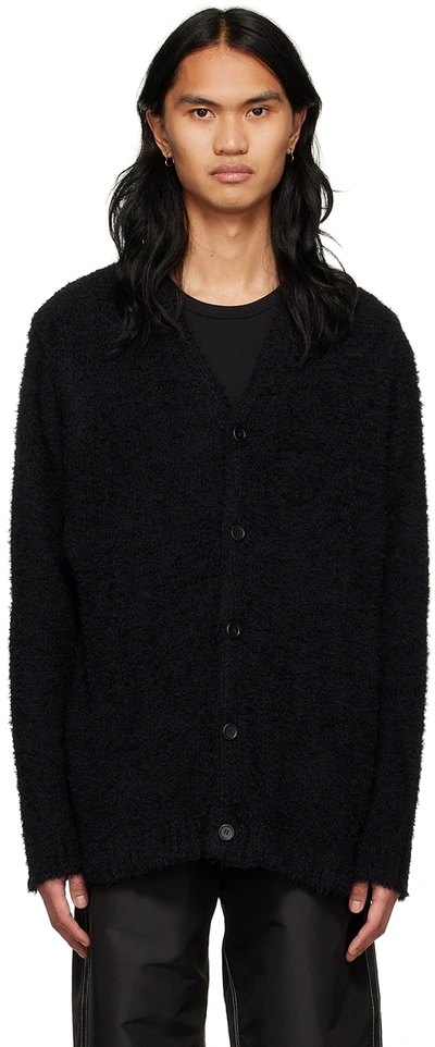 Knitted Cardigan Black Cloudy Cotton In Schwarz