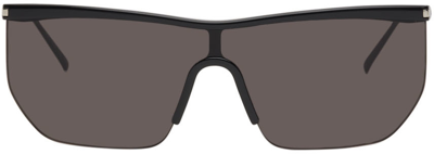 Shop Saint Laurent Black Sl 519 Mask Sunglasses In 001 Black