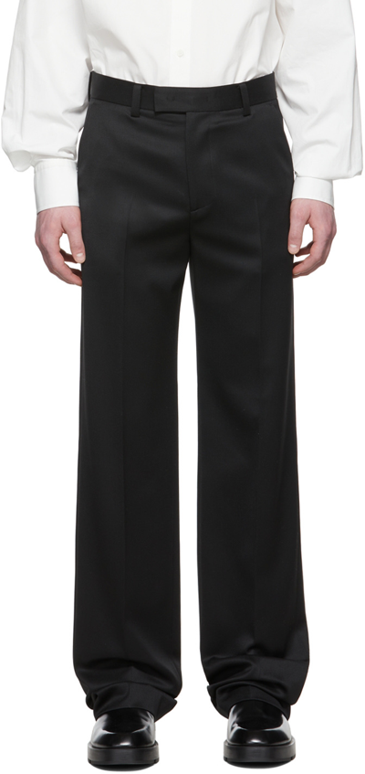 Shop We11 Done Black Wool & Polyester Trousers