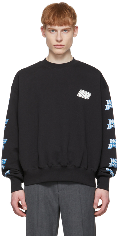 Shop We11 Done Black Cotton Sweatshirt