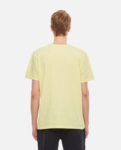 Shop Maison Kitsuné &#039fox Head&#039 Cotton T-shirt In Yellow