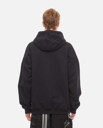 Shop Versace Hooded Foulard Sweatshirt In Black