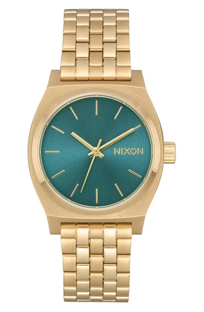 Shop Nixon Time Teller Bracelet Watch, 31mm In Gold/marsala/gold