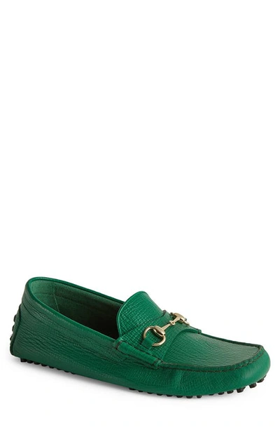 Shop Gucci Ayrton Bit Driving Loafer In Emerald