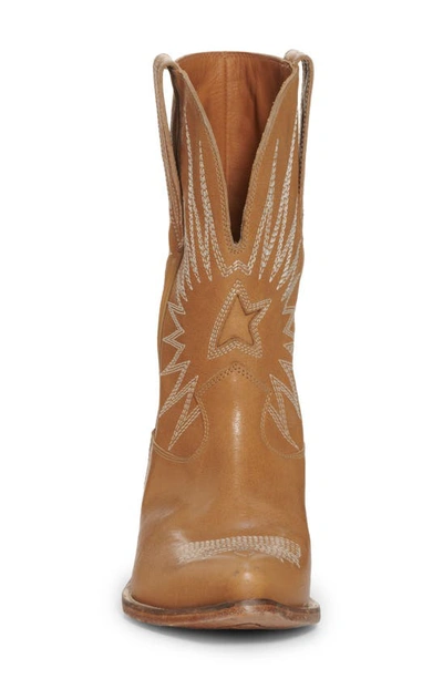 Shop Golden Goose Wish Star Short Western Boot In Tan
