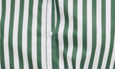 Maje Rebelle Stripe Long Sleeve Belted Cotton Blend Shirtdress In Ecru  Green | ModeSens