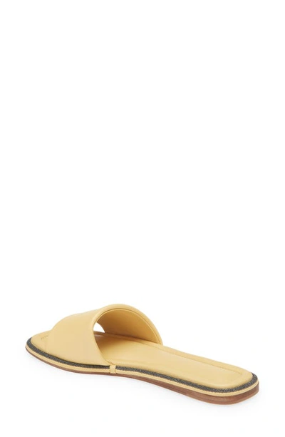 Shop Brunello Cucinelli Monili Trim Slide Sandal In Yellow
