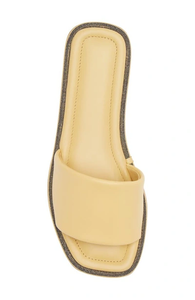 Shop Brunello Cucinelli Monili Trim Slide Sandal In Yellow