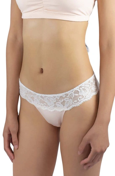 Shop Everviolet Astrid Low Cut Panties In White/ Blush