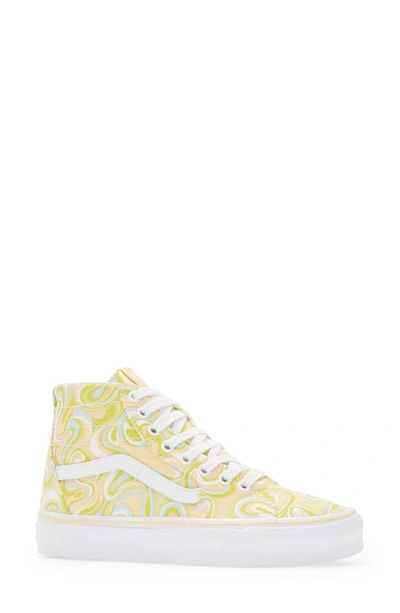 Shop Vans Sk8-hi Tapered Sneaker In Swirl Lime Cream