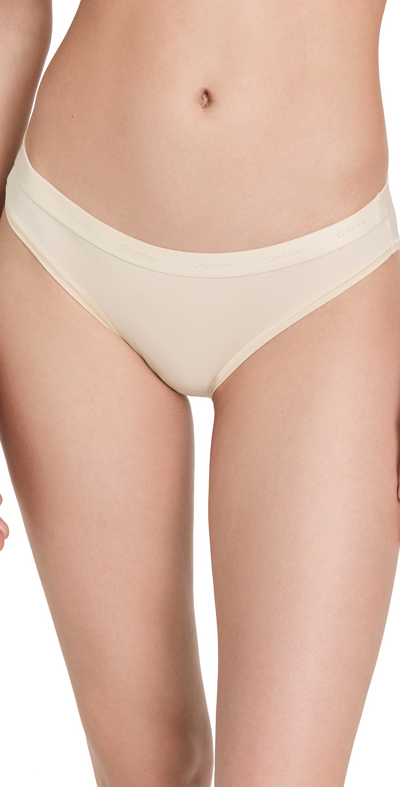 Shop Calvin Klein Underwear Bikini Mid Rise Panties In Stone100
