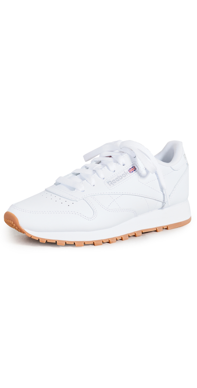 Shop Reebok Classic Leather Reefresh Sneakers Ftwr White/grey 3/rubber Gum