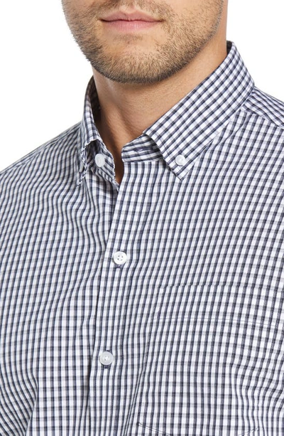 Cutter & Buck Regular Fit Gingham Non-iron Sport Shirt In Liberty Navy