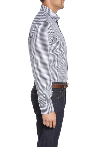 Cutter & Buck Regular Fit Gingham Non-iron Sport Shirt In Liberty Navy