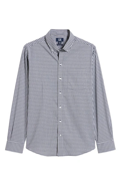 Shop Cutter & Buck Regular Fit Gingham Non-iron Sport Shirt In Liberty Navy