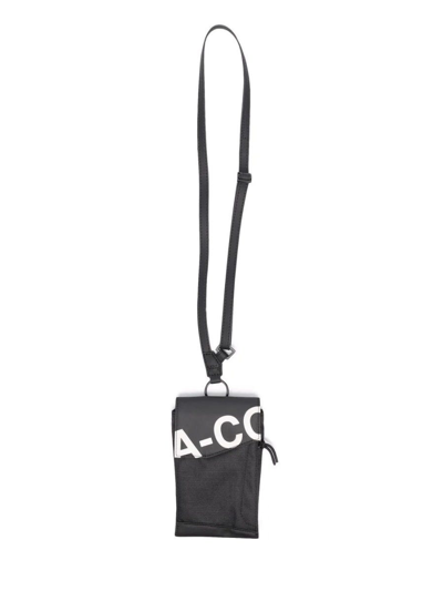 Shop A-cold-wall* Logo Print Black Messenger Bag In Nero