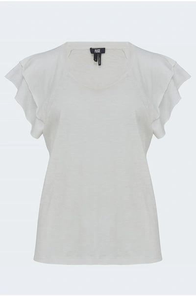 Paige Linnea Flutter Sleeve T-shirt In White
