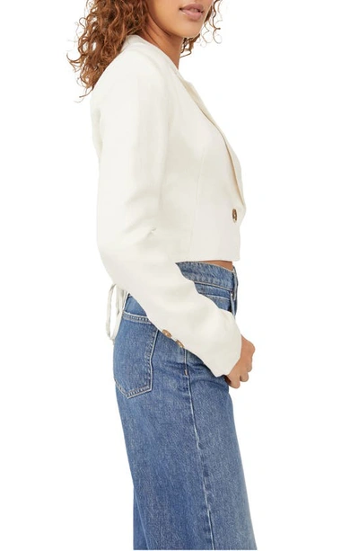 Free People Got Your Back Lace-up Back Crop Blazer In Bone