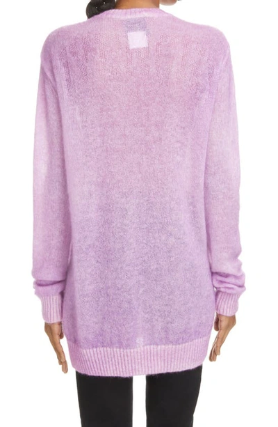Shop Givenchy X Josh Smith Oversize Mohair Blend Graphic Sweater In Mauve