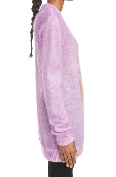Shop Givenchy X Josh Smith Oversize Mohair Blend Graphic Sweater In Mauve