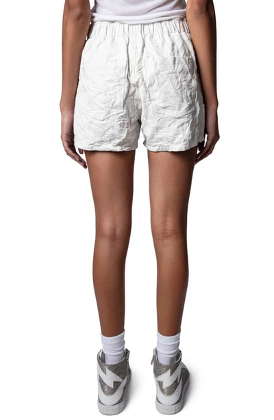 Shop Zadig & Voltaire Pax Crumpled Leather Shorts In Judo