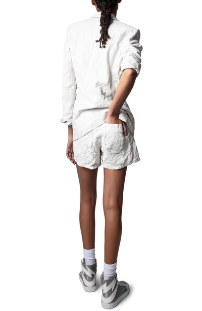 Shop Zadig & Voltaire Pax Crumpled Leather Shorts In Judo