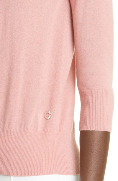 Shop Loro Piana Girocollo Manica Cashmere Sweater In Pink Water