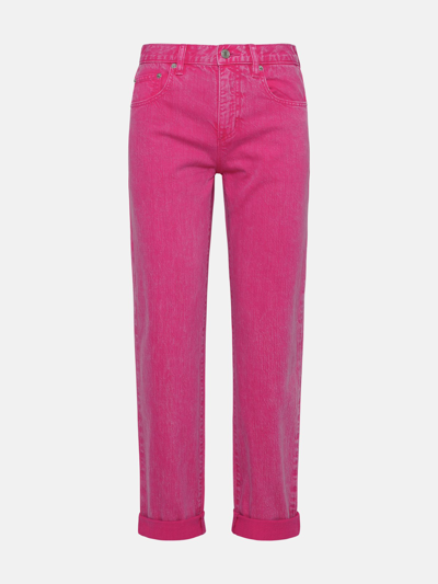 Shop Michael Michael Kors Fuchsia Cotton Jeans In Pink