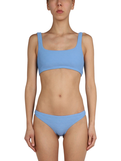 Shop Alexander Wang T All Over Logo Bikini Briefs In Blue