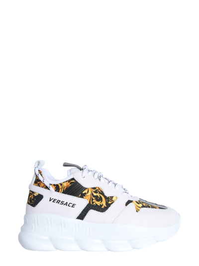 Shop Versace Chain Reaction 2 Sneakers In White