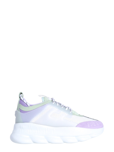 Shop Versace Chain Reaction Sneakers In White