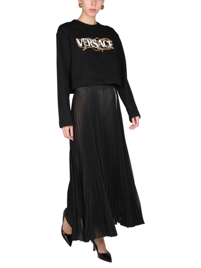 Shop Versace Chain Sweatshirt In Black