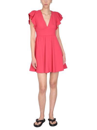 Shop Red Valentino Crepe Envers Dress In Red