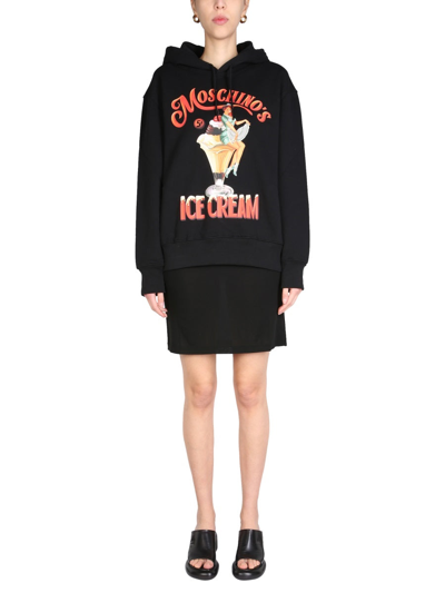 Shop Moschino Ice Cream Sweatshirt In Black