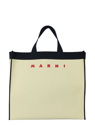 Shop Marni Large Shopping Bag In Powder