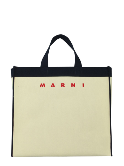 Shop Marni Large Shopping Bag In Powder