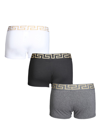 Shop Versace Pack Of Three Boxers In Multicolour