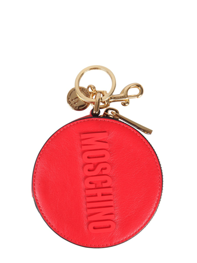 Shop Moschino Round Wallet In Red