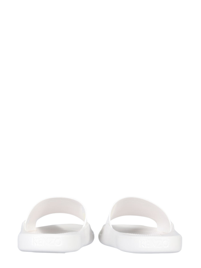 Shop Kenzo Tiger Slide Sandals In White